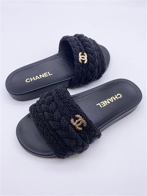 chanel woven slides|chanel slides men.